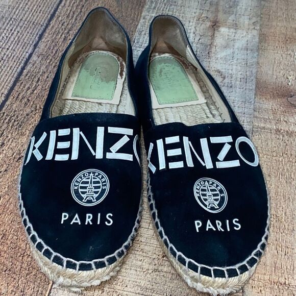 Kenzo black logo print canvas espadrilles - Picture 3 of 13